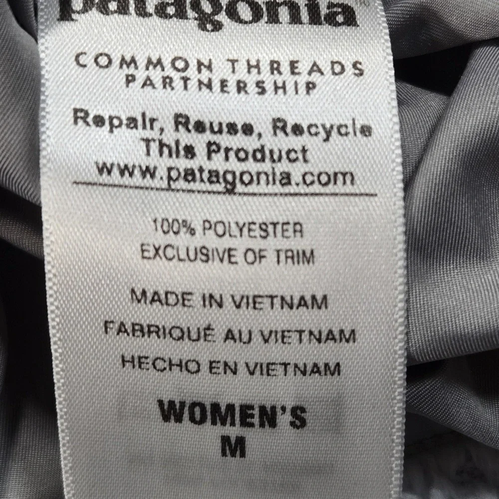 Patagonia Los Gatos Vest Womens Medium Gray Fuzzy Fleece Full Zip‎ Pockets Warm